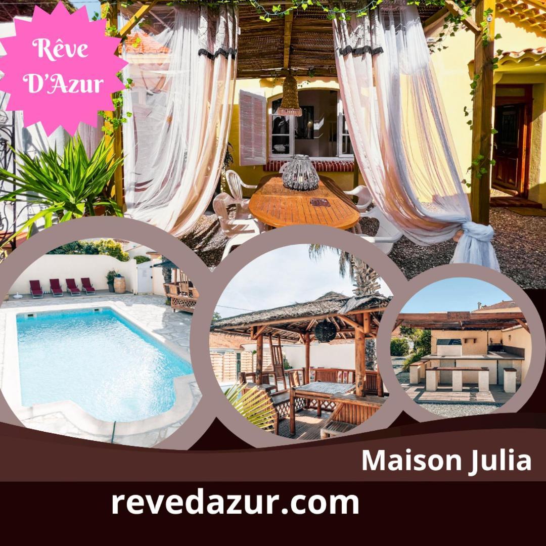 Reve D'Azur, 2 Chambres, Maison Julia En Bord De Mer A La Nartelle, Piscine Partagee, Parking & Terrasse Bbq, Wifi Et Draps Inclus Plage A Pied Sainte-Maxime Luaran gambar